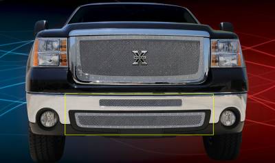 GMC Sierra T-Rex X-Metal Series Studded Bumper Grille - Polished Stainless Steel - 2PC - 6722060