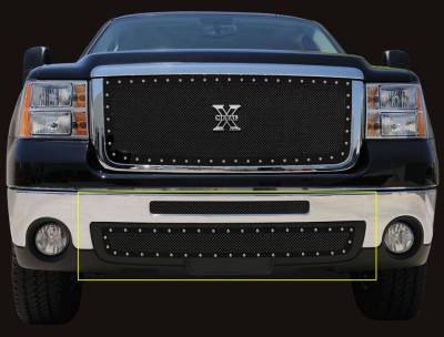 GMC Sierra T-Rex X-Metal Series Studded Bumper Grille - All Black - 2PC - 6722061