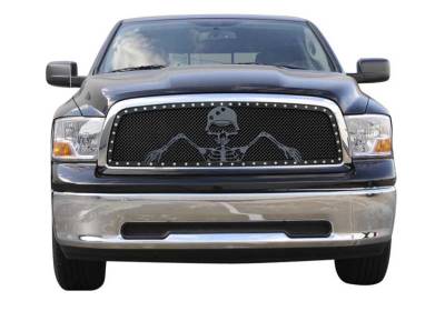 Dodge Ram T-Rex Urban Assault Grunt Studded Main Grille with Soldier - Black OPS Flat Black - Custom 1PC Opening - 7114516