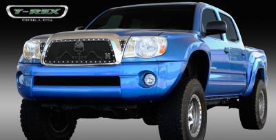 Toyota Tacoma T-Rex Urban Assault Grunt Studded Main Grille with Soldier - Black OPS Flat Black - 7119366