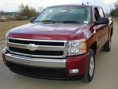 Chevrolet Silverado T-Rex Billet Grille Overlay - Bolt On - All Black - 21110B