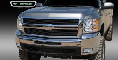 Chevrolet Silverado T-Rex Billet Grille Overlay - Bolt On - All Black - 2PC - 21112B