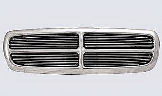 Dodge Dakota Street Scene Chrome Grille Shell with 4mm Polished Billet Grille - 950-75534