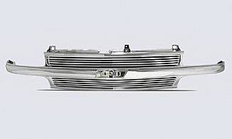 Chevrolet Silverado Street Scene Chrome Grille Shell with 8mm Polished Billet Insert - 950-75562