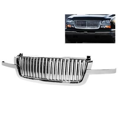 Chevrolet Silverado Spyder Front Grille - Chrome - 3PC - GRI-SP-CS03-3PCS-C