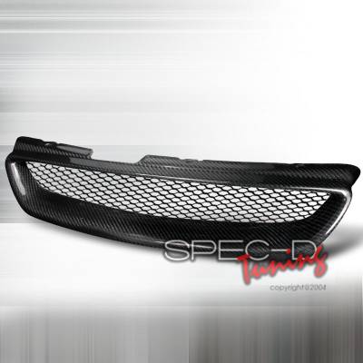 Honda Accord 2DR Spec-D Type R Style Front Hood Grille - Real Carbon - HG-ACD98CFTR-SD