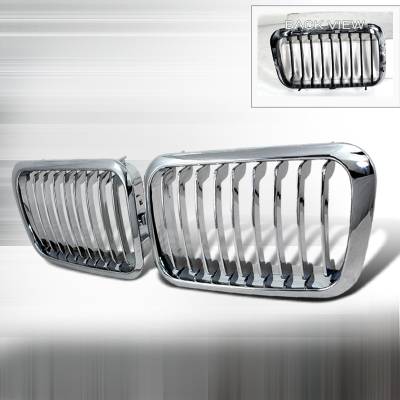 BMW 3 Series Spec-D Front Hood Grille - Chrome - HG-E3692CC