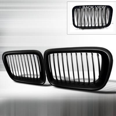 BMW 3 Series Spec-D Front Hood Grille - Black - HG-E3697BB