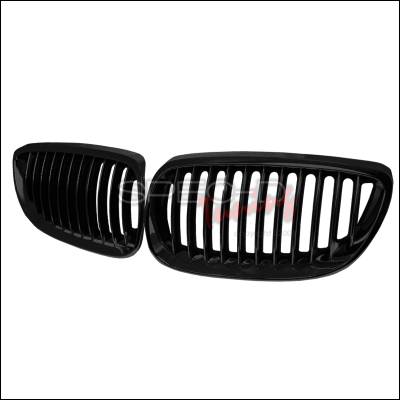 BMW 3 Series 2DR Spec-D Front Hood Grille - Black - HG-E46022BB