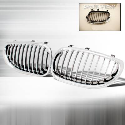 BMW 5 Series Spec-D Front Hood Grille - Chrome - HG-E6004CC