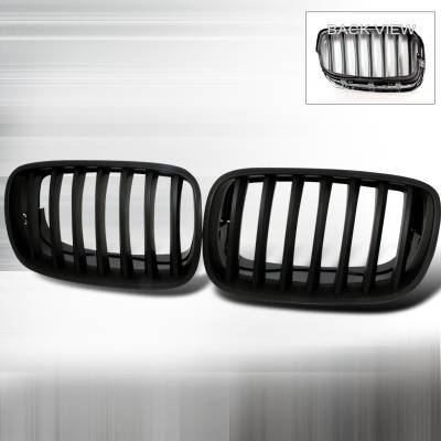 BMW X6 Spec-D Front Hood Grille - Black - HG-E7007BB