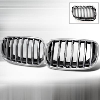 BMW X6 Spec-D Front Hood Grille - Chrome - HG-E7007CC