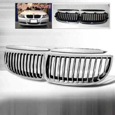 BMW 3 Series Spec-D Front Hood Grille - Chrome - HG-E9005CC