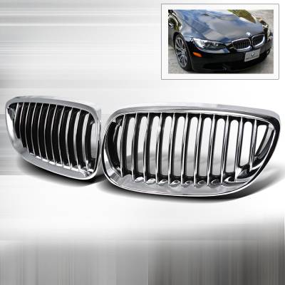 BMW 3 Series Spec-D Front Hood Grille - Chrome - HG-E9207CC