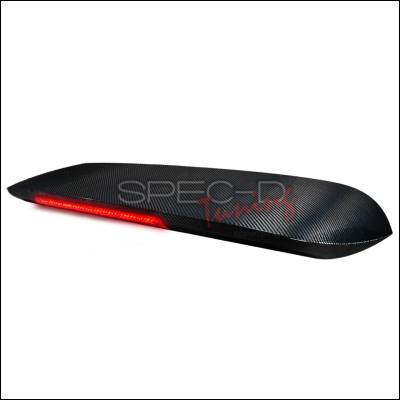 Honda Civic HB Spec-D Carbon Fiber Spoon Spoiler with Smoke LED Brake Light - SPL-CV963CFGLED