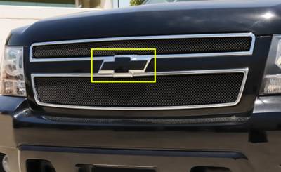 Chevrolet Silverado T-Rex Billet Bowtie with Border - Black - 19076B