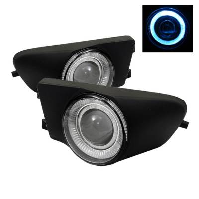 BMW 5 Series Spyder Halo Projector Fog Lights - Clear - FL-P-BE3996-HL