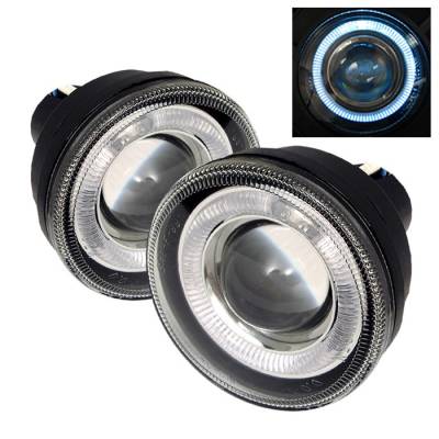 Dodge Dakota Spyder Halo Projector Fog Lights - Clear - FL-P-DDAK01-HL