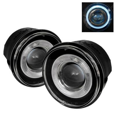 Chrysler 300 Spyder Halo Projector Fog Lights with Switch - Clear - FL-P-JGC05-HL