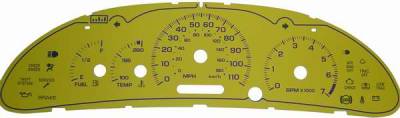 US Speedo Exotic Color Yellow Gauge Face - Displays Tachometer - 110 MPH - 7000 RPM - CAV 03 01