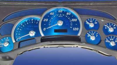 US Speedo Aqua Blue Stainless Steel Gauge Face Kit with White Background and Matching Needles - AQ H2 01