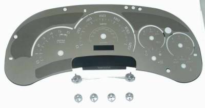 US Speedo Platinum Font Stainless Steel Gauge Face with White Back and Color Match Needles - Displays 120 MPH - No Transmission - SS GM 06W