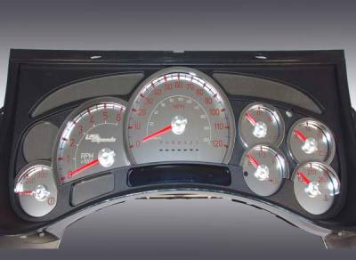 US Speedo Stainless Steel Gauge Face with Red Back and Color Match Needles - Displays 120 MPH - Transmission Temperature - SS H2 11R