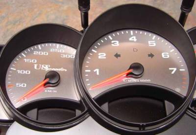 US Speedo Stainless Steel Gauge Face - 5PC - Displays 300 MPH - 9969901K