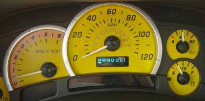 US Speedo Yellow Exotic Color Gauge Face - Displays 120 MPH - Gas - Transmission Temperature - CK1200443