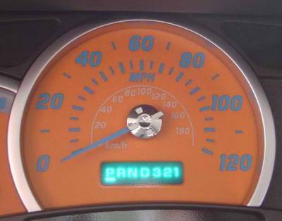 US Speedo Orange Exotic Color Gauge Face - Displays 120 MPH - Gas - Transmission Temperature - CK1200446