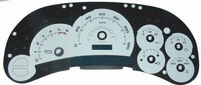 US Speedo White Platinum Exotic Color Gauge Face - Displays 120 MPH - Gas - No Transmission Temperature - CK1200530