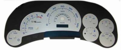 US Speedo Silver Platinum Exotic Color Gauge Face - Displays 120 MPH - Gas - Transmission Temperature - CK1200542