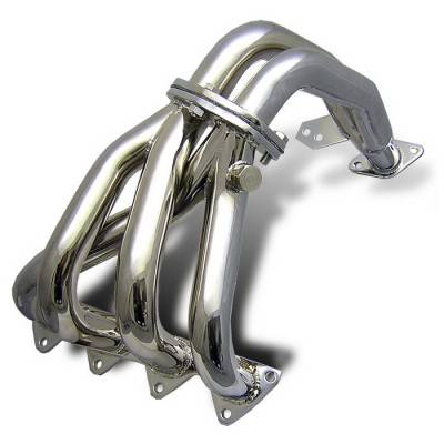 Honda Civic Spyder 4-2-1 Exhaust Header - Polished Chrome - TS-HE-HC88-C