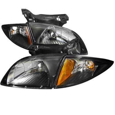 Chevrolet Cavalier Spec-D Black Housing Euro Headlights with Corner - 2LCLH-CAV00JM-DP