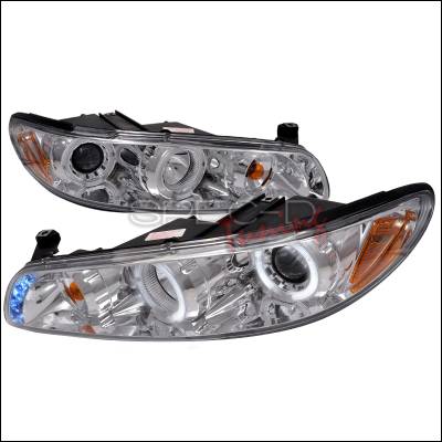 Pontiac Grand Prix Spec-D Halo LED Projector Headlights - Chrome - 2LCLHP-GPX97-TM