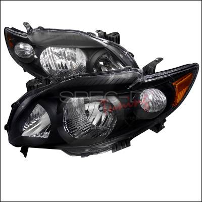 Toyota Corolla Spec-D Euro Headlights - Black Housing - 2LH-COR09JM-RS