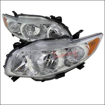 Toyota Corolla Spec-D Euro Headlights - Chrome Housing - 2LH-COR09-RS