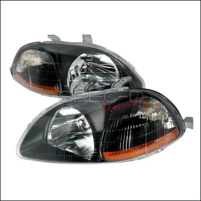 Honda Civic Spec-D Crystal Housing Headlights - Black - 2LH-CV96JM-KS