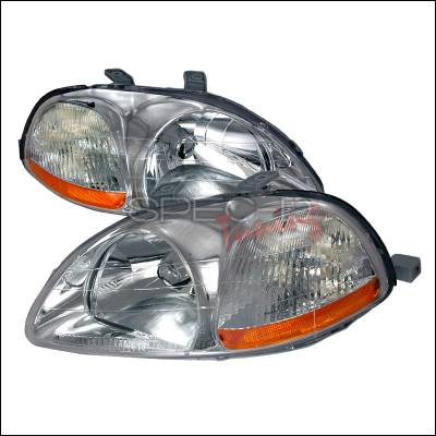 Honda Civic Spec-D Crystal Housing Headlights - Chrome - 2LH-CV96-KS