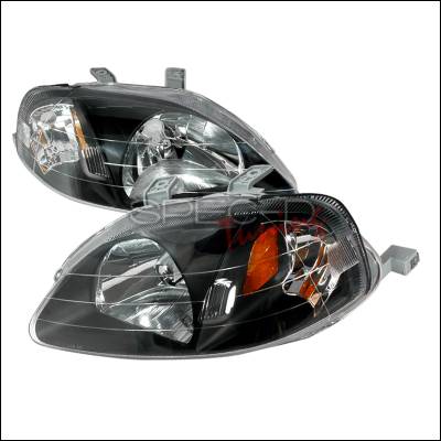 Honda Civic Spec-D Crystal Housing Headlights - Black - 2LH-CV99JM-KS