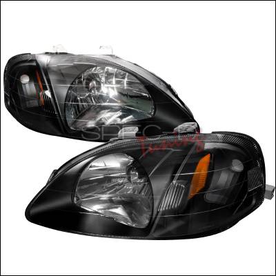 Honda Civic Spec-D Crystal Housing Headlights - Black - 2LH-CV99JM-RS