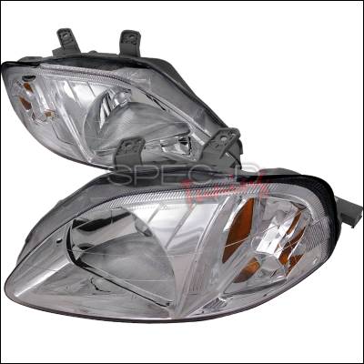 Honda Civic Spec-D Crystal Housing Headlights - Chrome - 2LH-CV99-RS