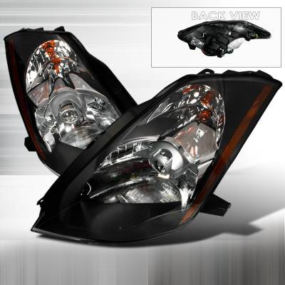 Nissan 350Z Spec-D Halo Projector Headlights - Black - 2LHP-350Z03JM-KS