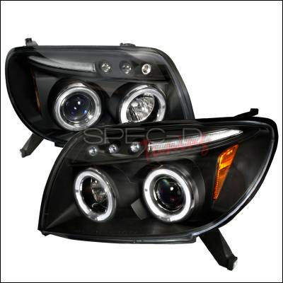 Toyota 4Runner Spec-D Halo LED Projector Headlights - Black - 2LHP-4RUN03JMB-TM