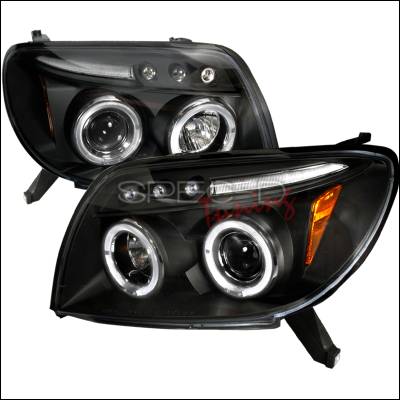Toyota 4Runner Spec-D Halo LED Projector Headlights - Black - 2LHP-4RUN03JM-TM