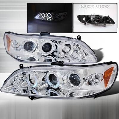 Honda Accord Spec-D Halo LED Projector Headlights - Chrome - 2LHP-ACD98-TM