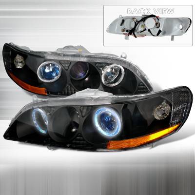 Honda Accord Spec-D Halo Projector Headlights - Black - 2LHP-ACD98V1JM-KS