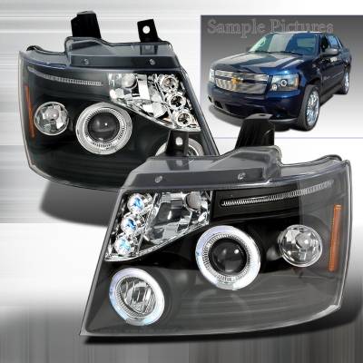 Chevrolet Avalanche Spec-D Halo LED Projector Headlights - Black - 2LHP-AVA07JM-TM