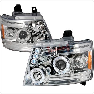 Chevrolet Avalanche Spec-D Halo LED Projector Headlights - Chrome - 2LHP-AVA07-TM