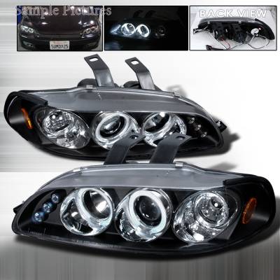 Honda Civic Spec-D Halo LED Projector Headlights - Black - 2LHP-CV923JM-TM